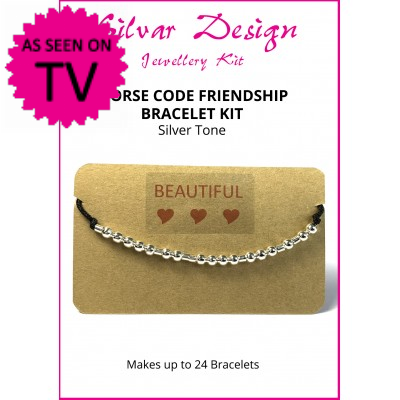 Morse Code Friendship Bracelet Kit - Silver Tone Morse Code Friendship Bracelet Kit - Silver Tone